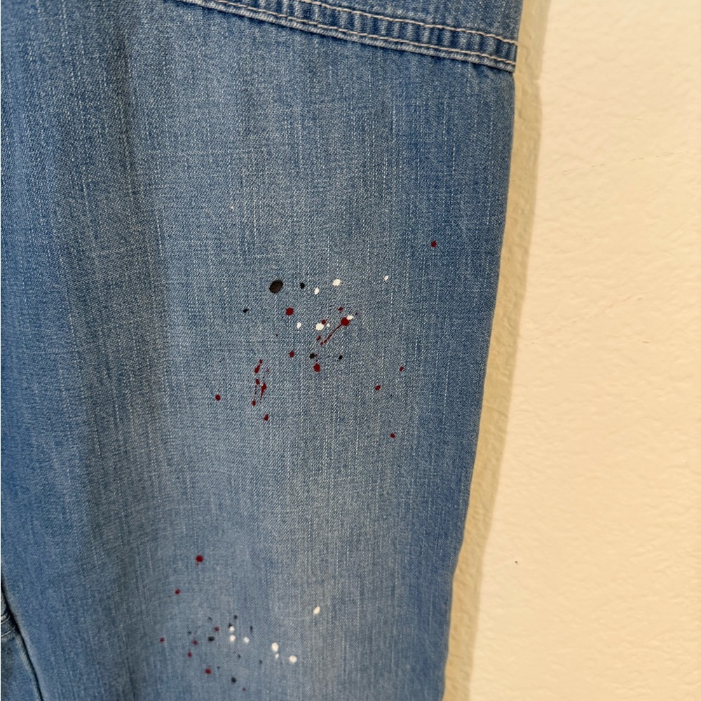 Free People High Rise 80s retro paint splatter Petaluma Denim Jeans. - Picture 5 of 12